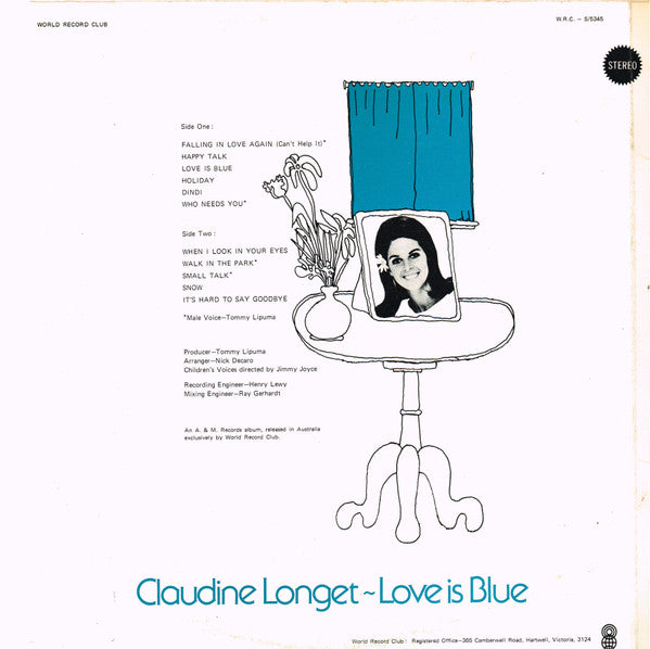 Claudine Longet – Love Is Blue LP vinyl record, image 2 of 4