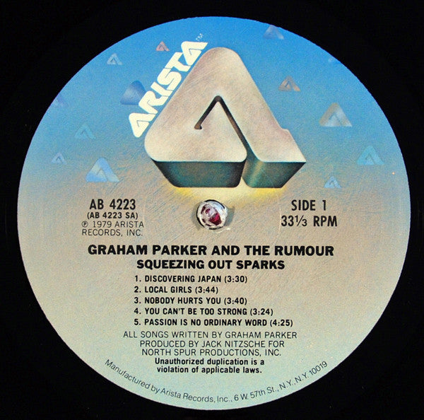Graham Parker And The Rumour – Squeezing Out Sparks LP vinyl record, image 3 of 6