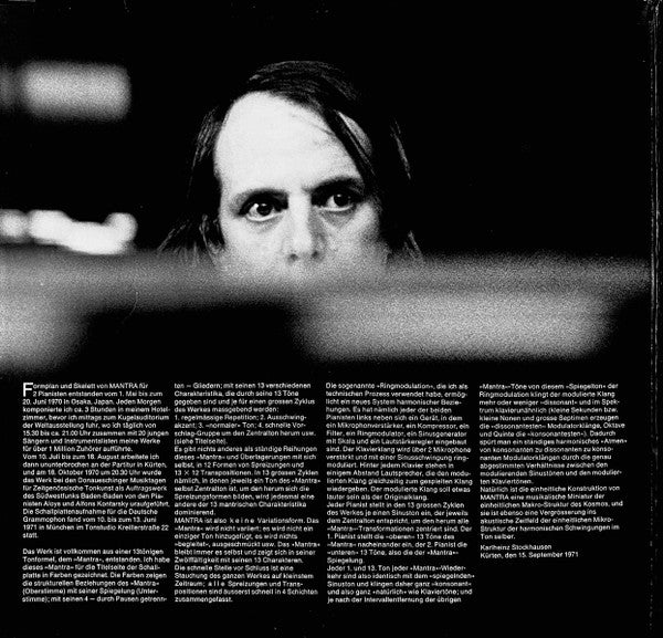 Karlheinz Stockhausen, Alfons & Aloys Kontarsky – Mantra LP vinyl record, image 2 of 6