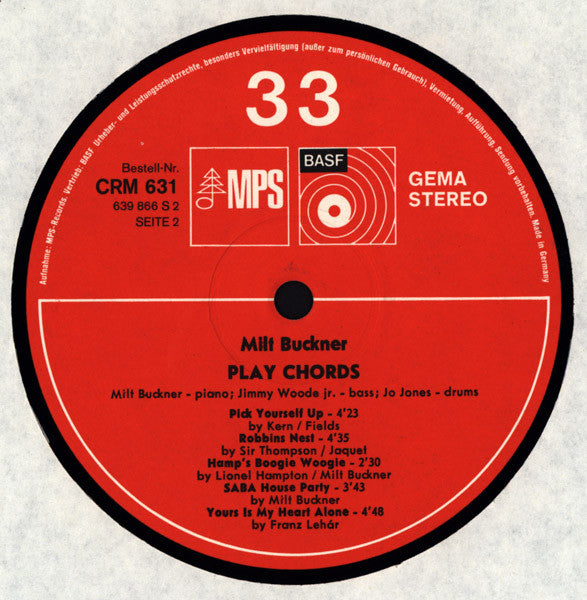 The Milt Buckner Trio, Jo Jones – Play Chords LP vinyl record, image 6 of 6