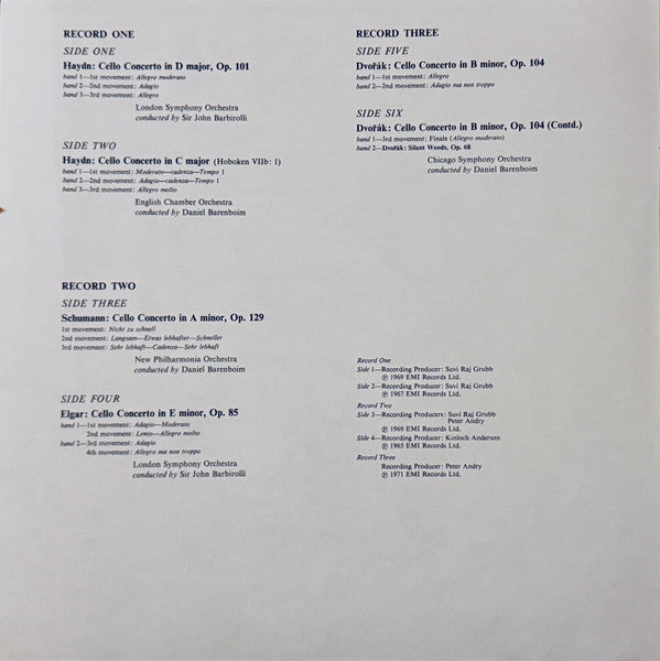 Antonín Dvořák, Sir Edward Elgar, Joseph Haydn, Robert Schumann, Jacqueline du Pré – Favourite Cello Concertos LP vinyl record, image 9 of 10