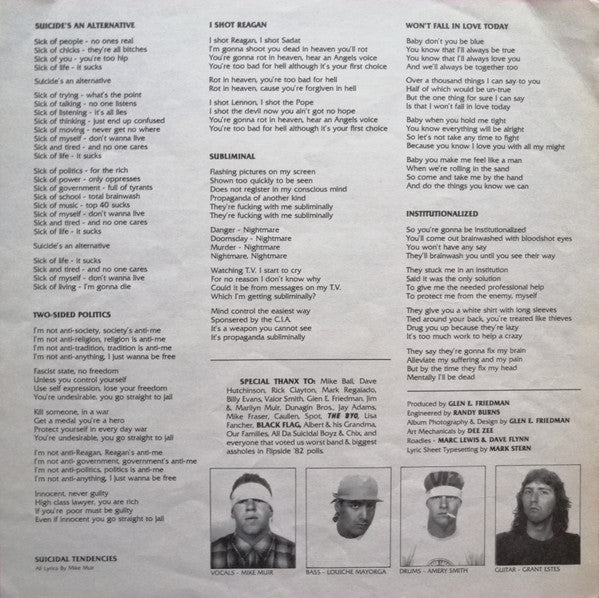 Suicidal Tendencies – Suicidal Tendencies LP vinyl record, image 3 of 7
