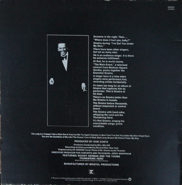 Frank Sinatra – The Main Event (Live) LP vinyl record, image 2 of 4