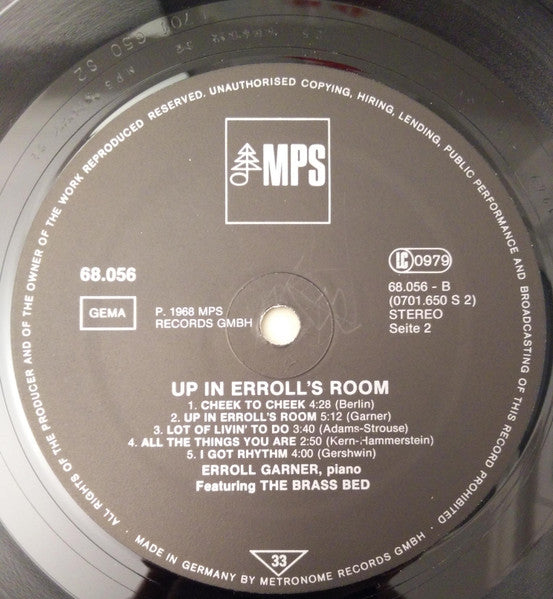 Erroll Garner – Up In Erroll's Room LP vinyl record, image 4 of 4