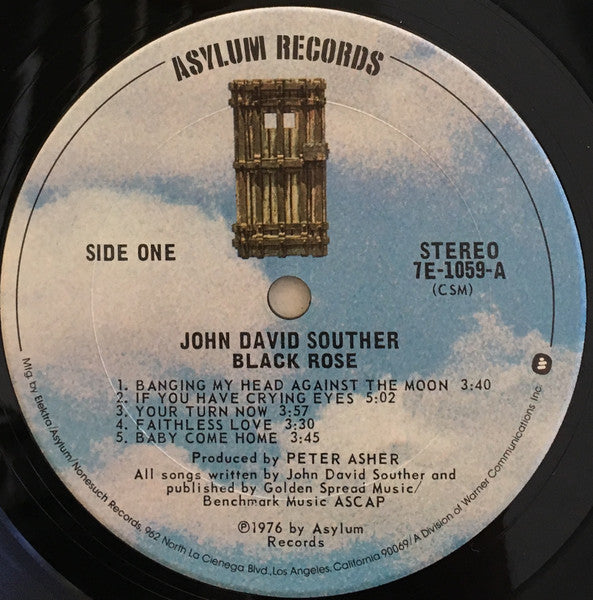 John David Souther – Black Rose LP vinyl record, image 5 of 6