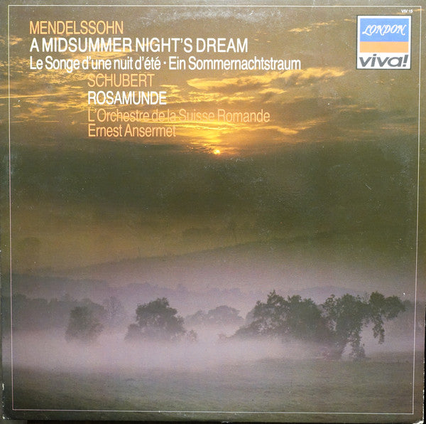 Felix Mendelssohn-Bartholdy, Franz Schubert, Ernest Ansermet, L'Orchestre De La Suisse Romande – A Midsummer Night's Dream / Rosamunde LP vinyl record, image 1 of 4