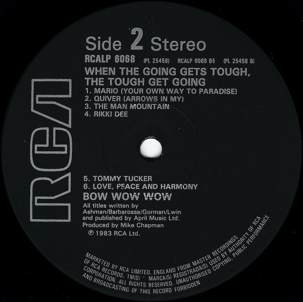 Bow Wow Wow – When The Going Gets Tough, The Tough Get Going LP vinyl record, image 4 of 8