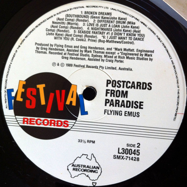 The Flying Emus – Postcards From Paradise LP vinyl record, image 7 of 7