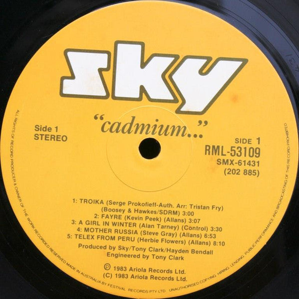 Sky – Cadmium LP vinyl record, image 3 of 4