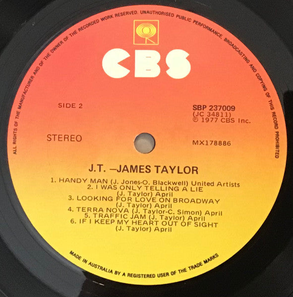James Taylor – JT LP vinyl record, image 5 of 5