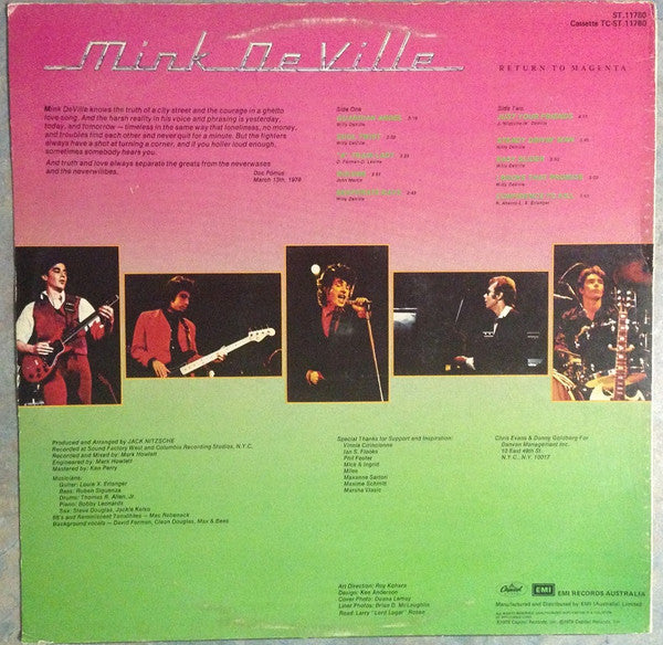 Mink DeVille – Return To Magenta LP vinyl record, image 3 of 5