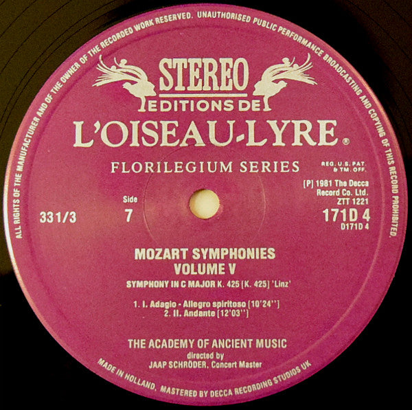 Wolfgang Amadeus Mozart, The Academy Of Ancient Music – The Symphonies Salzburg 1775-1783 (4xLP) LP vinyl record, image 8 of 10