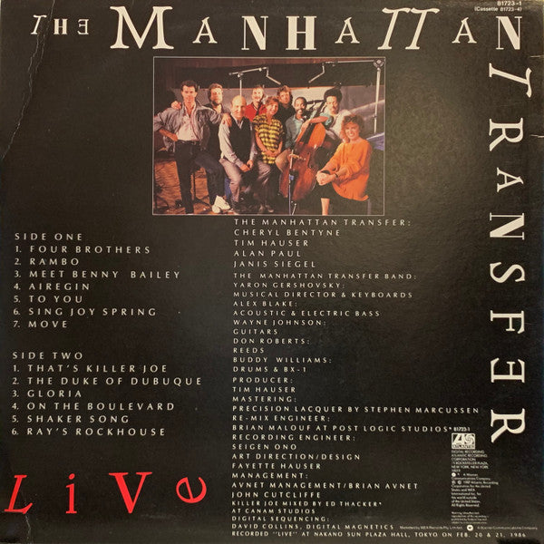 The Manhattan Transfer – Live LP vinyl record, image 2 of 2