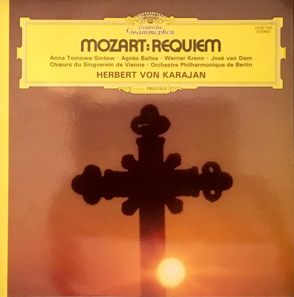 Wolfgang Amadeus Mozart, Anna Tomowa-Sintow, Agnes Baltsa, Werner Krenn, José Van Dam, Wiener Singverein, Berliner Philharmoniker, Herbert Von Karajan – Requiem LP vinyl record, image 1 of 4