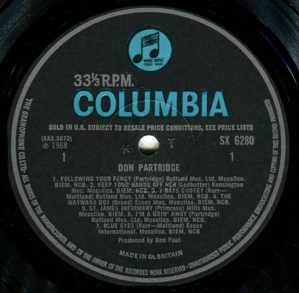 Don Partridge – Don Partridge LP vinyl record, image 2 of 3