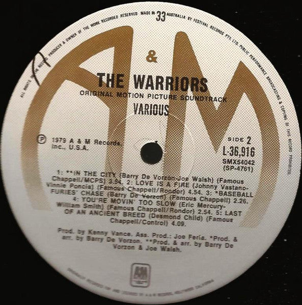 Various – The Warriors (The Original Motion Picture Soundtrack) LP vinyl record, image 6 of 6