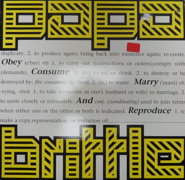 Papa Brittle – Obey, Consume, Marry And Reproduce LP vinyl record, image 1 of 6