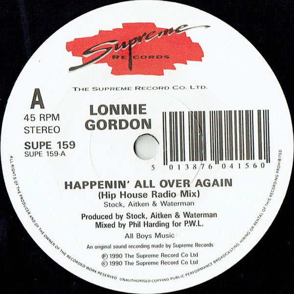 Lonnie Gordon – Happenin' All Over Again 7" vinyl record, image 3 of 4