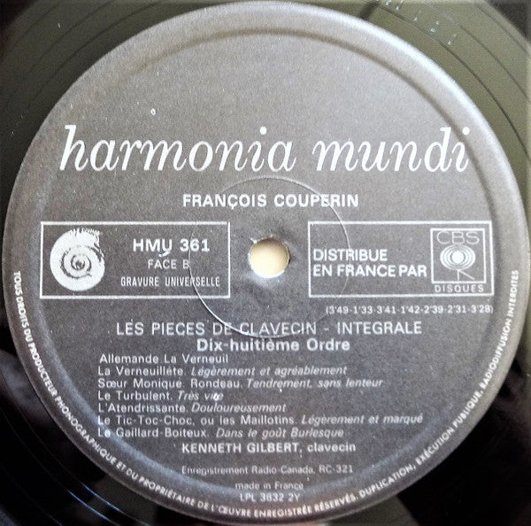 François Couperin, Kenneth Gilbert – Troisième Livre De Clavecin (4xLP) LP vinyl record, image 9 of 10