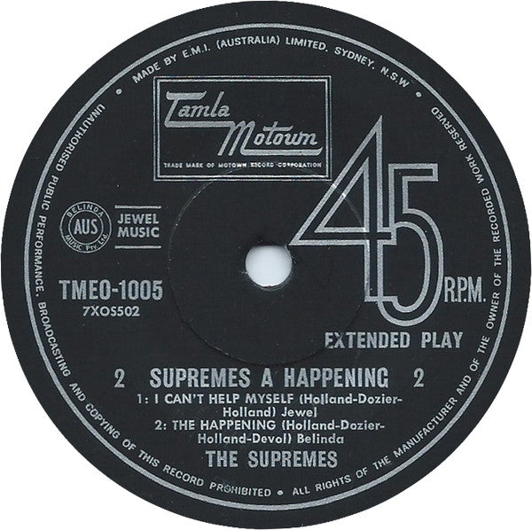 The Supremes – Happening 7" vinyl record, image 4 of 4