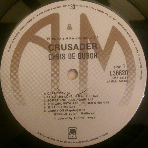 Chris de Burgh – Crusader LP vinyl record, image 5 of 6