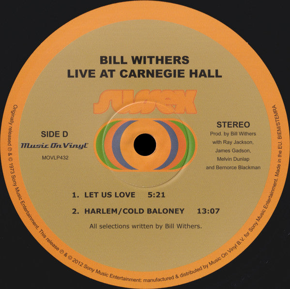 Bill Withers – Bill Withers Live At Carnegie Hall (2xLP) LP vinyl record, image 8 of 8