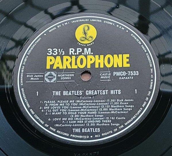The Beatles – Greatest Hits Volume 1 LP vinyl record, image 4 of 6