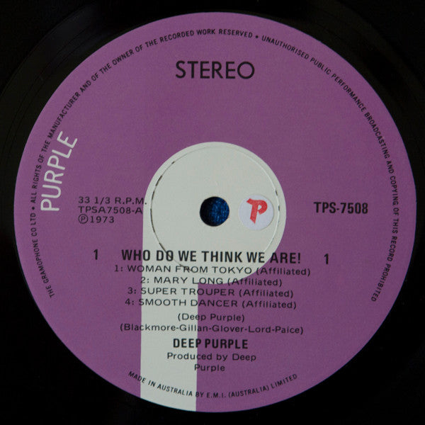 Deep Purple – Who Do We Think We Are LP vinyl record, image 5 of 6