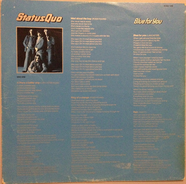 Status Quo – Blue For You LP vinyl record, image 6 of 7