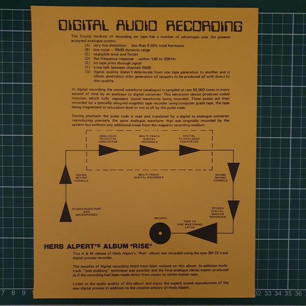 Herb Alpert – Rise LP vinyl record, image 5 of 5