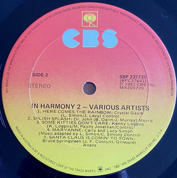 Various – In Harmony 2 LP vinyl record, image 4 of 4