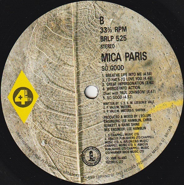 Mica Paris – So Good LP vinyl record, image 4 of 6