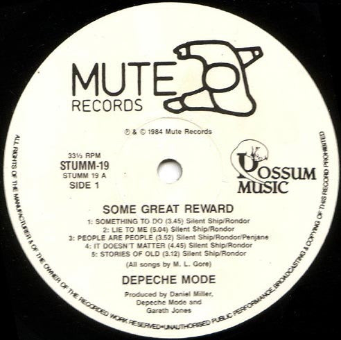 Depeche Mode – Some Great Reward LP vinyl record, image 2 of 3