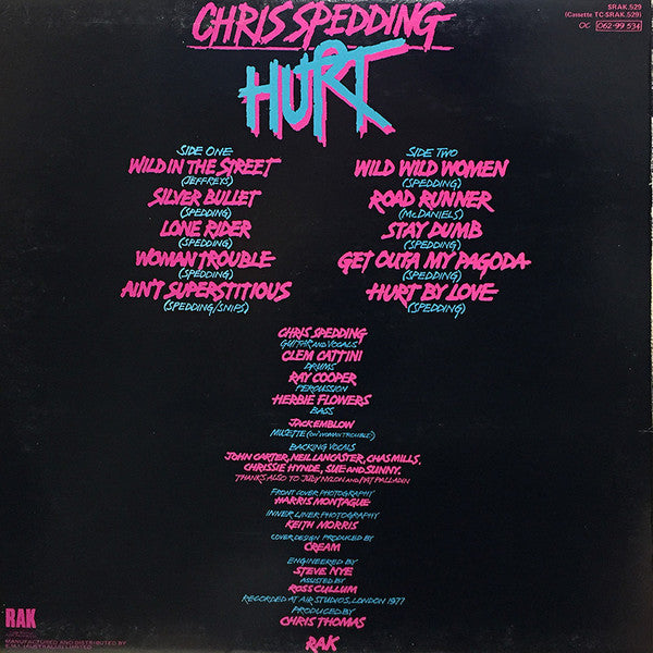 Chris Spedding – Hurt LP vinyl record, image 2 of 3