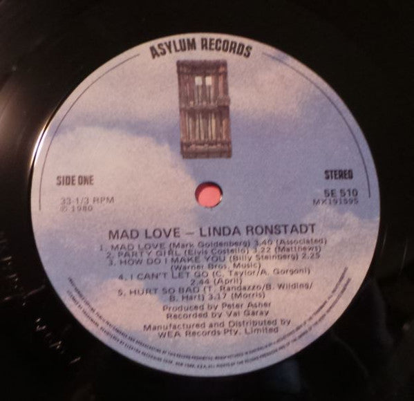 Linda Ronstadt – Mad Love LP vinyl record, image 3 of 4