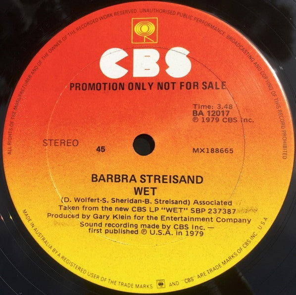 Barbra Streisand, Donna Summer – No More Tears (Enough Is Enough) 12" vinyl record, image 4 of 4