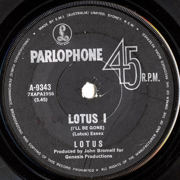 Lotus – Lotus I (I'll Be Gone) / Epoch 7" vinyl record, image 5 of 6