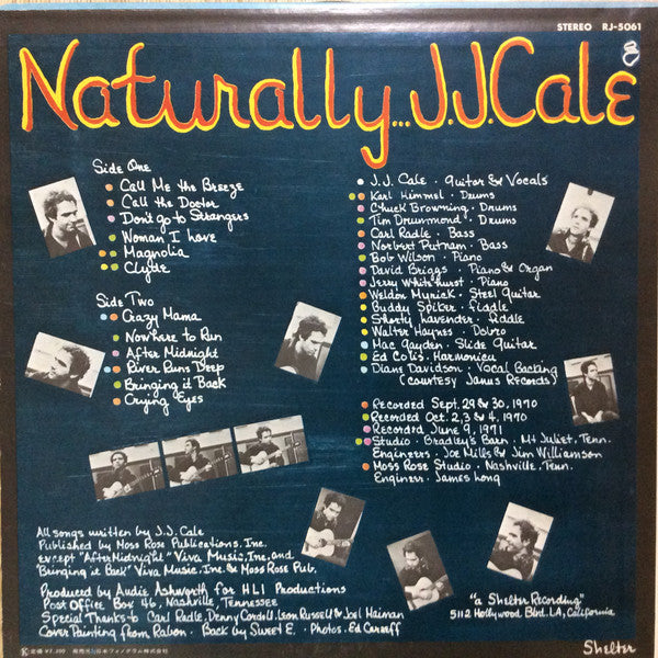 J.J. Cale – Naturally LP vinyl record, image 3 of 6