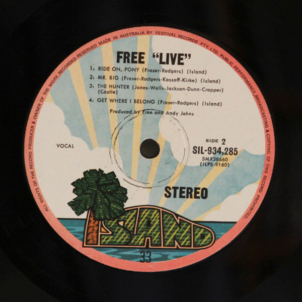 Free – Free Live LP vinyl record, image 4 of 4