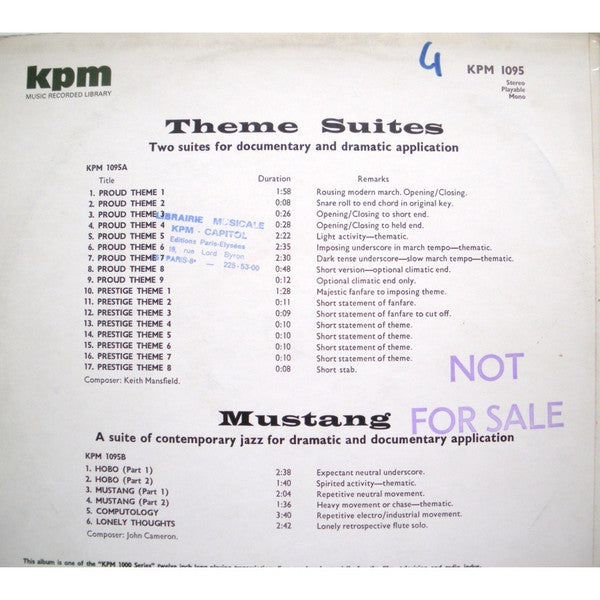 Keith Mansfield, John Cameron – Theme Suites / Mustang LP vinyl record, image 2 of 2
