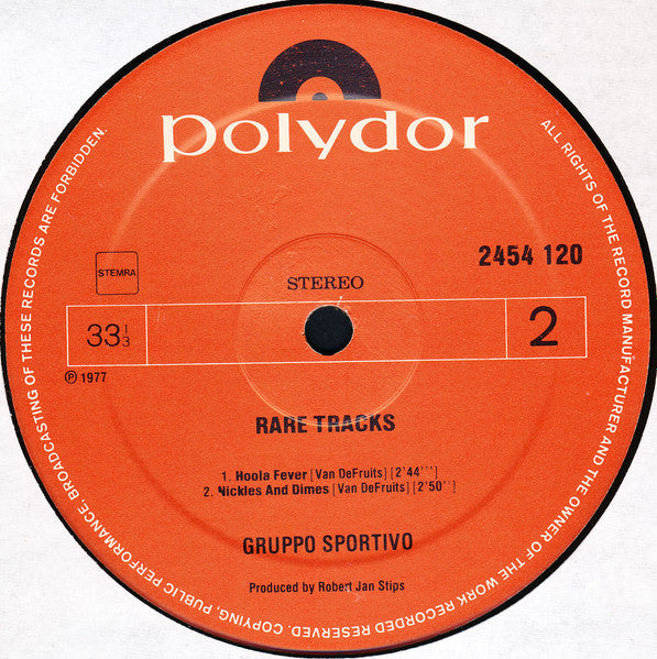 Gruppo Sportivo – Rare Tracks (For Collectors Only) LP vinyl record, image 4 of 4