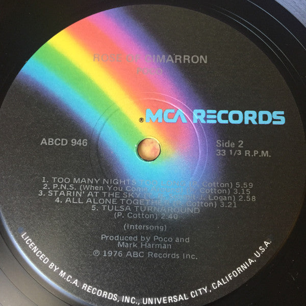 Poco – Rose Of Cimarron LP vinyl record, image 4 of 4