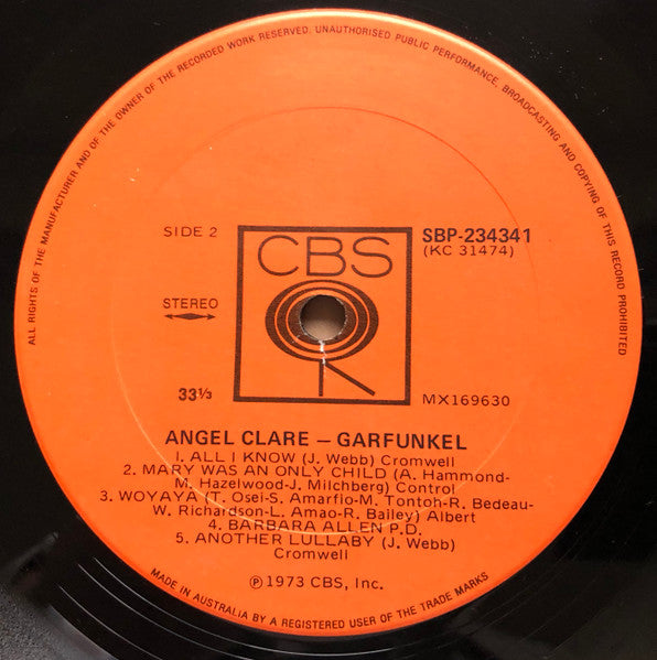 Art Garfunkel – Angel Clare LP vinyl record, image 4 of 4