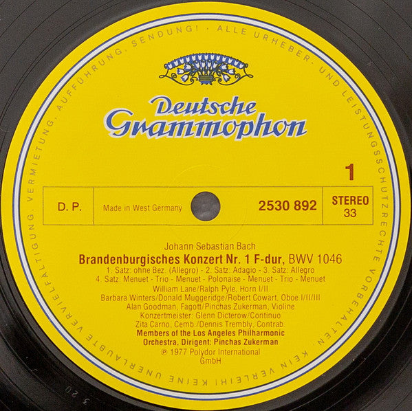 Johann Sebastian Bach, Members Of The Los Angeles Philharmonic, Pinchas Zukerman – 6 Brandenburghische Konzerte (2xLP) LP vinyl record, image 5 of 8
