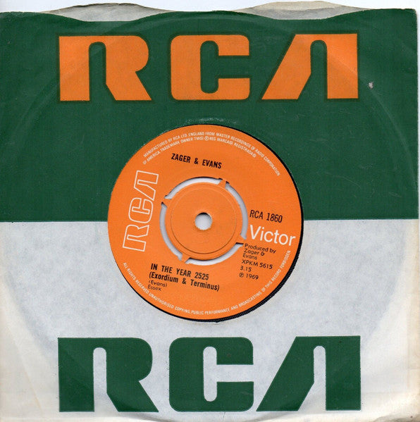 Zager & Evans – In The Year 2525 (Exordium & Terminus) 7" vinyl record, image 2 of 2