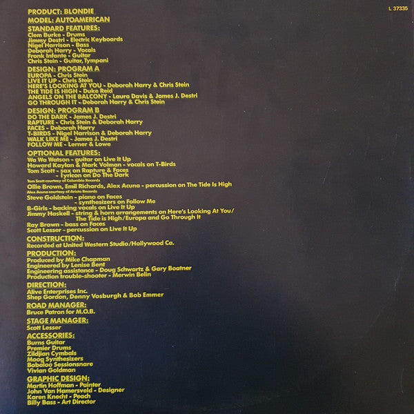 Blondie – AutoAmerican LP vinyl record, image 7 of 7
