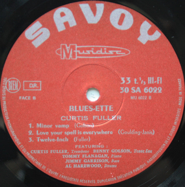 Curtis Fuller's Quintet – Blues-ette LP vinyl record, image 4 of 4