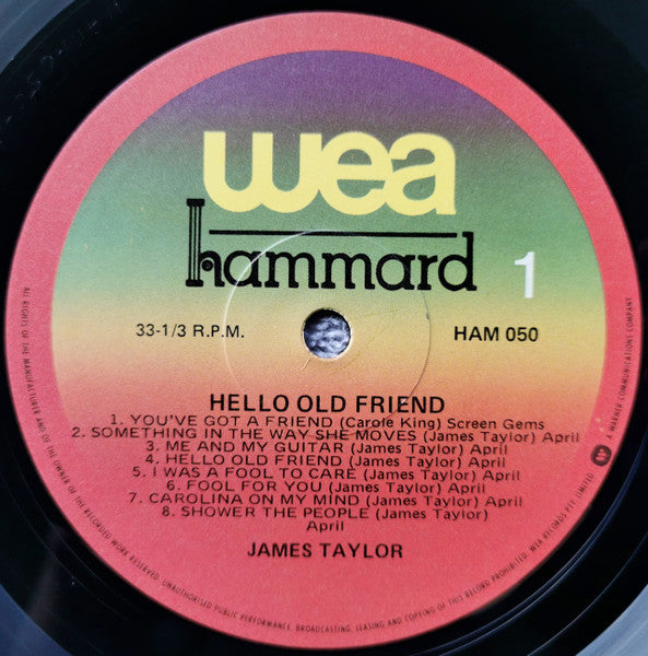 James Taylor – Hello Old Friend LP vinyl record, image 2 of 4