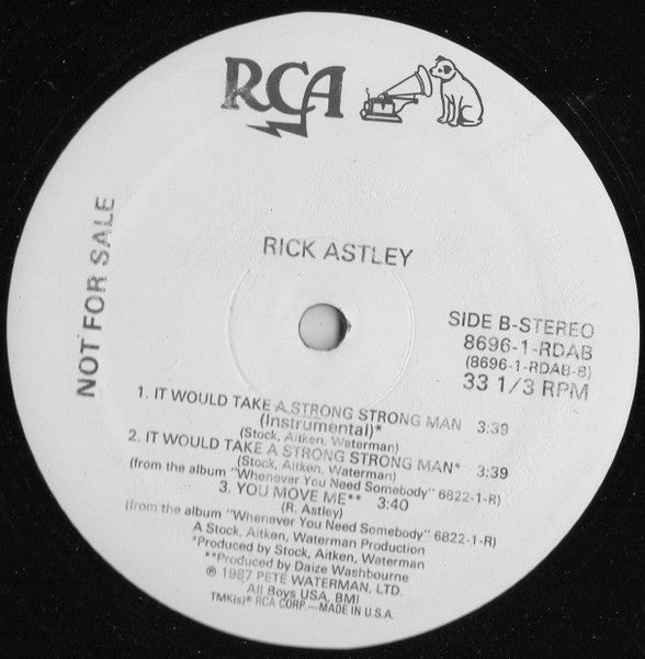 Rick Astley – It Would Take A Strong Strong Man 12" vinyl record, image 2 of 3