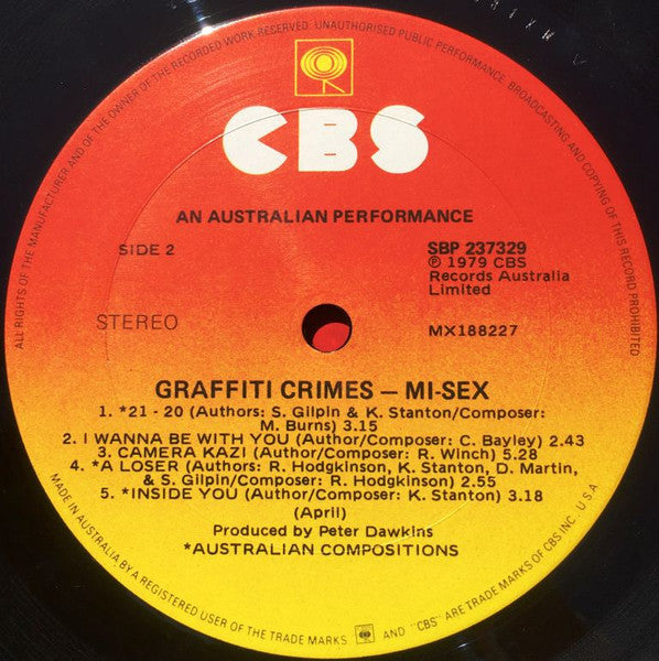Mi-Sex – Graffiti Crimes LP vinyl record, image 4 of 6